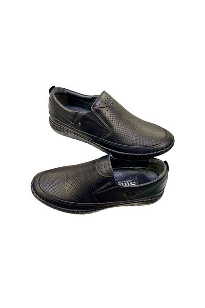 SULA Men's Summer Loafer Shoes Printed Leather Black with Leather Stitching on the Inside Poly Sole