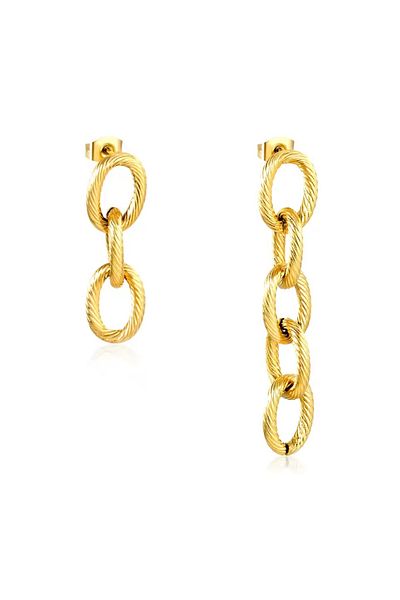 Janset 316L Hoop Dangle Steel Earrings - Chain Dangle Earrings