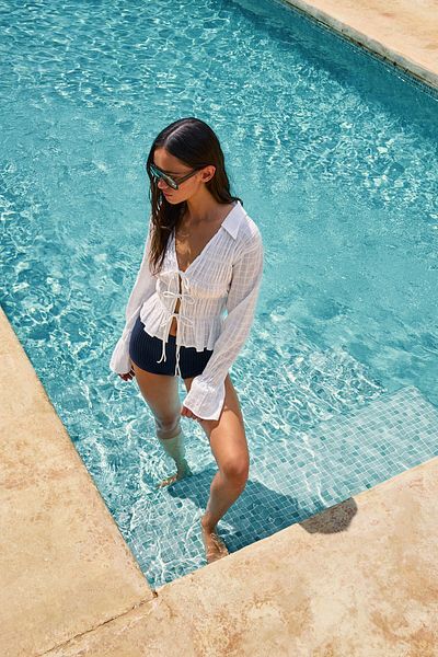 Bershka Rustic gathered shirt