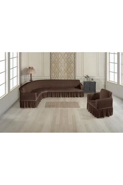 Stylish Home HUSE CREPONATE PENTRU COLTAR FOTOLIU-DARK BROWN