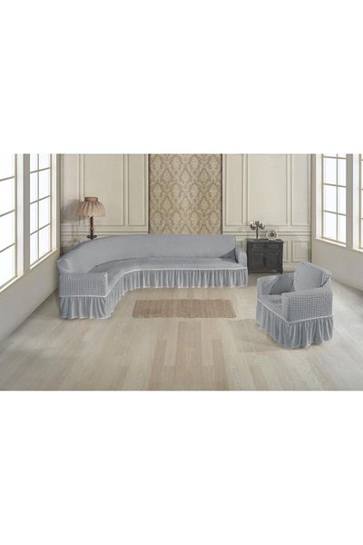Stylish Home HUSE CREPONATE PENTRU COLTAR FOTOLIU-GRAY