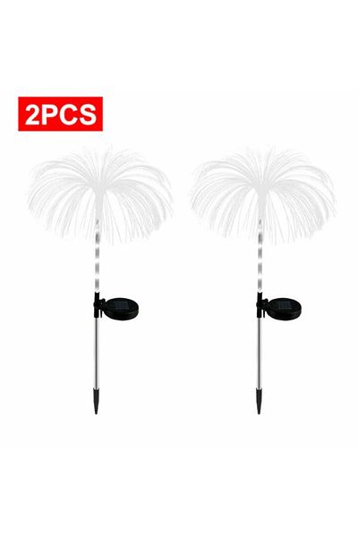 MACVI Set 2 Lampi Solare Decorative Macvi® pentru Gradina Design Palmier/Jellyfish, LED RGB, 8 Moduri