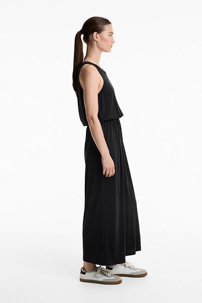 Oysho Floaty crossover back midi jumpsuit with modal