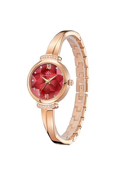 Kenneth Scott Women's Analog Red Dial Watch - K22522-RBKR