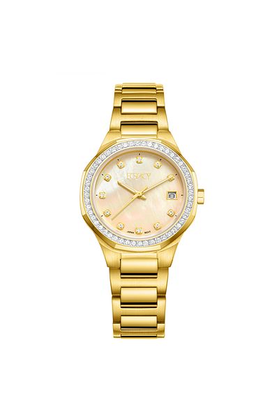 ECSTACY Women's Analog Beige Dial Watch - E23511-GBGMC