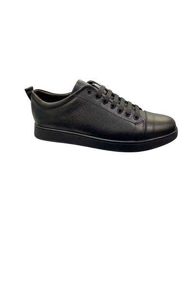 SULA Men's Lace up Shoes Stitched Rubber Sole Genuine Leather Black