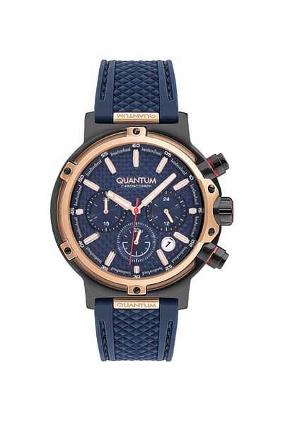 Quantum QUANTUM Men's Chronograph Dark Blue Dial Watch - HNG956.899