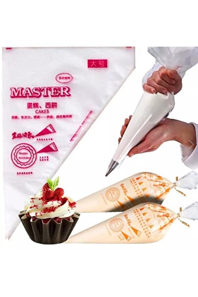 OEM Set 100 pungi de patiserie de unica folosinta, posuri pentru decorat torturi si prajituri, marimea L