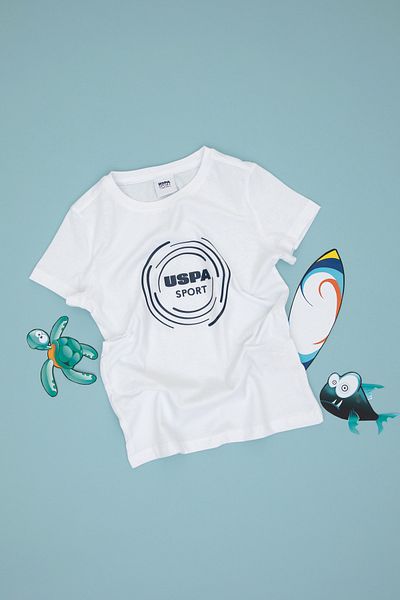 U.S. Polo Assn. Μπλουζάκι με λευκό λαιμόκοψη για αγόρι 50300377-vr013