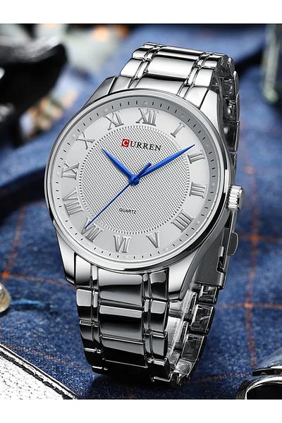 Curren Men's Watch Original Brand Luxury Fashion Classic Round Wristwatch Stainless Steel Analog Dre