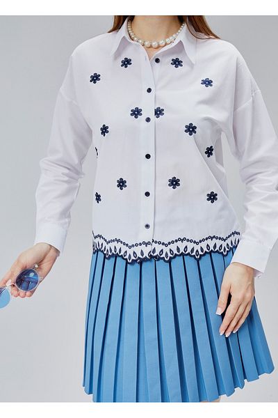 EMMAS CLOTHİNG Cămașă albă de damă cu detaliu de broderie