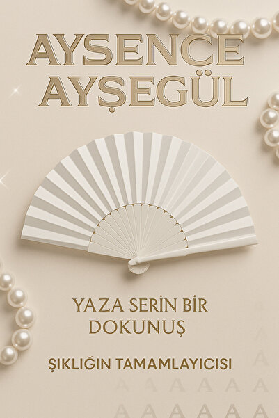 MODA Aysence.Ayşegül Beyaz Katlanır Yelpaze – Şık ve Zarif Yaz Aksesuarı