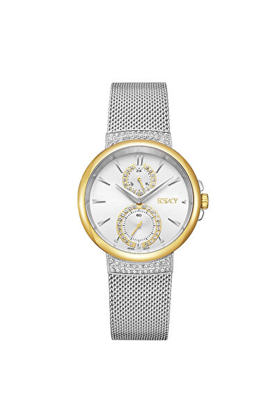 ECSTACY Women's Multi Function Silver Dial Watch - E23603-TMSS