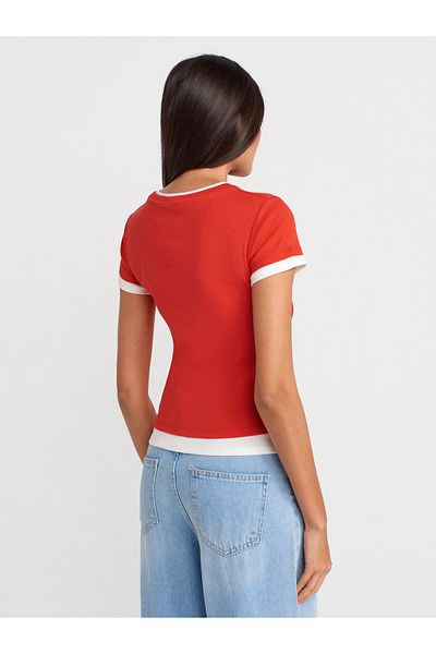 Dilvin 31859 Couple Look T-Shirt-Red