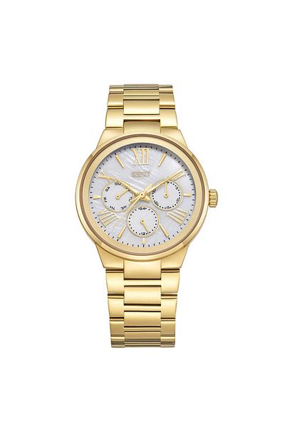 ECSTACY Women's Multi Function Mother Of Pearl Dial Watch - E23613-GBGM