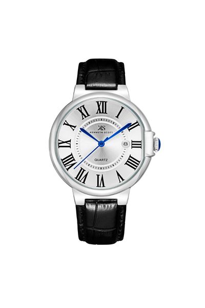 Kenneth Scott Men's Analog White Dial Watch - K23053-SLBW