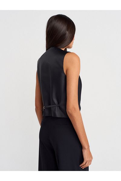 Dilvin 60582 Contrast Back Vest-Black