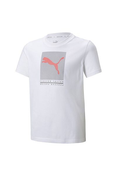 Puma Youth Boys Active Sports Graphic T-Shirt - White