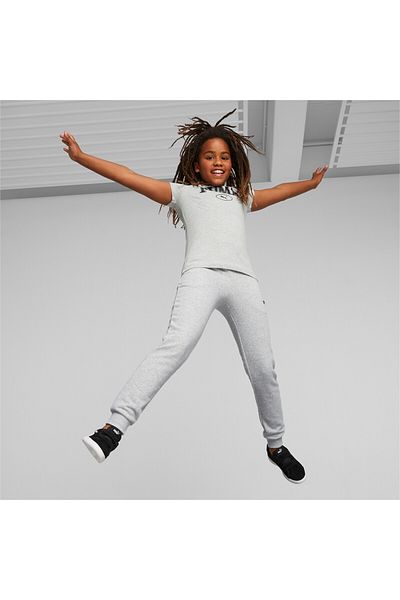 Puma Youth Girls SQUAD Graphic T-Shirt - Gray