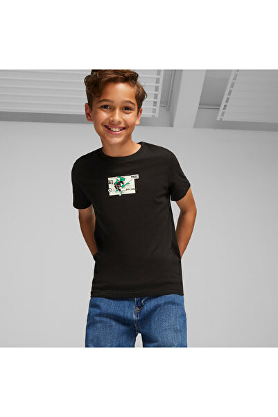 Puma تي شيرت كلاسيكي سوبر للأولاد الشباب - أسود