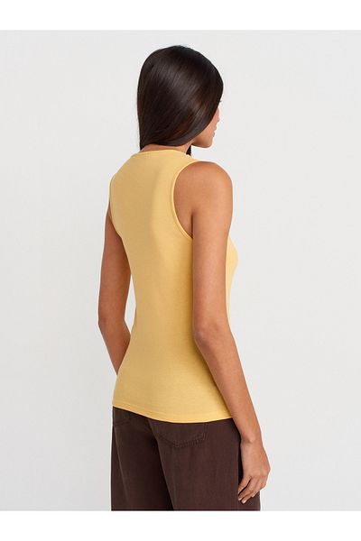 Dilvin 21080 V-Neck Sleeveless Ball-Yellow
