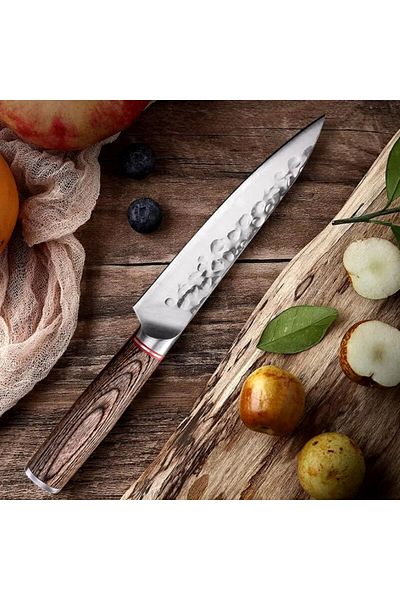 Foxter Finka chef's knife, sharp, 24 cm, steel and wood, ergonomic handle, sheath