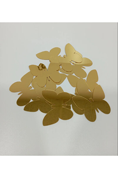 Numa Concept Dekoratif Kelebek Aynalı Gold Pleksi Dekorasyon Ürünü (12 ADET) ...
