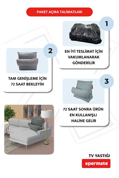 XPERMATE Сіра подушка для телевізора - подушка для шиї, попереку та спини після операції та під час хвороби