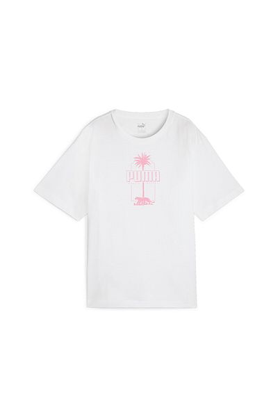 Puma Womens ESS+ PALM RESORT Graphic T-Shirt - White