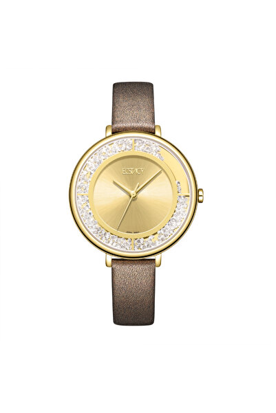 ECSTACY Ecstacy Women's Analog Champagne Dial Watch - E23501-GLDC