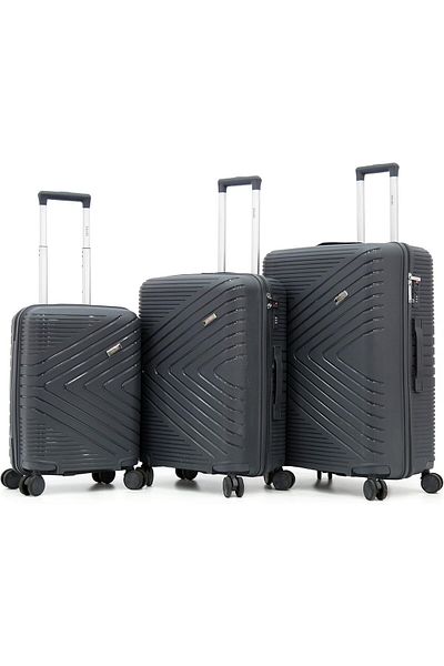 DILIXI Travel Suitcases With Double Spinner Wheels And Digital Lock (GRAY, 28INCH 24INCH 20INCH)