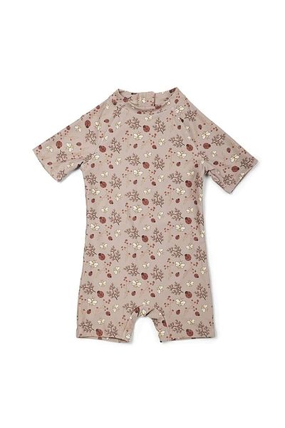 Nuuroo Costume de baie cu protecție solară UV 50+, model „Nisip, floare de albine”, mărimea 98-104