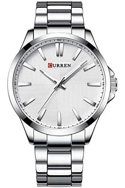 Curren Men's Business Watch Simple Case Steel Silver Business Clock 8322