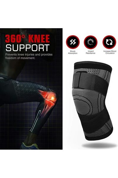 Primo Plus Knee Compression Sleeve, 2 Pack Adjustable Knee Brace Knee Pad Stabilizers With Strap Knee Support
