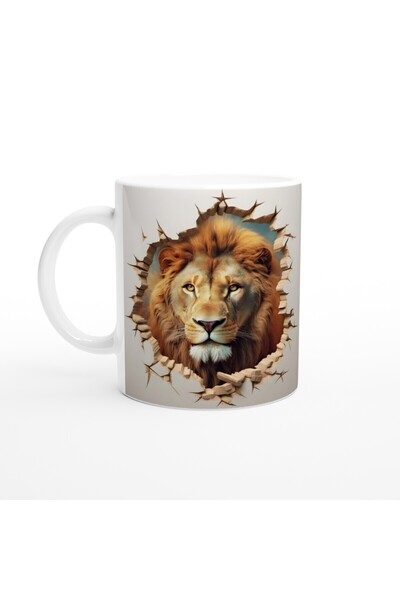 MESCHAIN كوب مطبوع بقوة الأسد يخترق الجدار