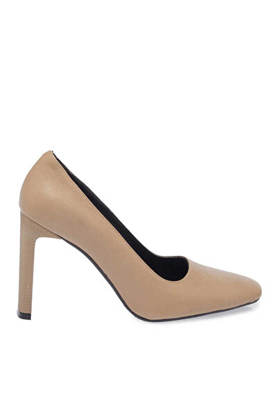 Tergan Vizon Hakiki Deri Kadın Topuklu Ayakkabı - K24I1AY67469-A44