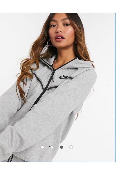 Nike Sportswear Tech Fleece Full Zip Hoodie Dark Heather Gray Women's Hooded Sweatshirt Gray
