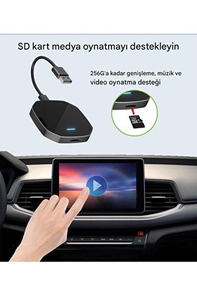 EverBox Carplay & Android Auto Youtube Netflix Video TOD Oynatma Kutusu 4GB+64GB Adaptör Ai Box