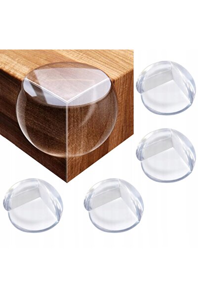 OEM Set of 4 sharp corner protectors, silicone, 3 x 3 x 3 cm, transparent