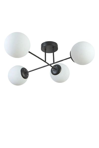 Modavize Marry Modern 4-Piece Chandelier - for Cafe, Kitchen, Living Room, Black and White Glass