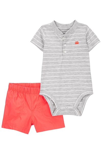 Carter's Baby Boy 2-Piece Body Shorts Set Gray 1S540410