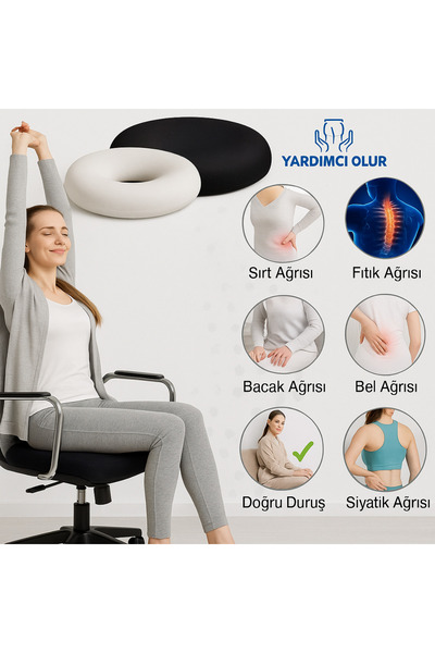 Walter White Ortopedik Visco Oturma Simidi Koltuk Minderi Kuyruk Sokumu Yuvarlak