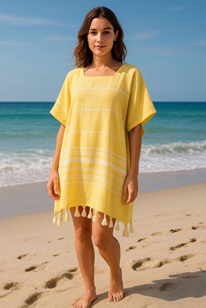 pınars منشفة الشاطئ من القطن للكبار من Peshtemal Poncho