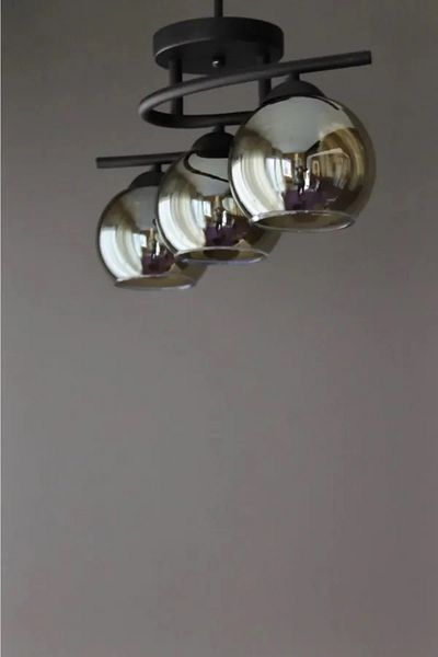 Modavize Fuji Modern 3-Piece Chandelier - Black Smoke Glass - Living Room Kitchen Bedroom