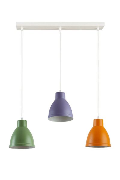 Modavize Enzo Modern Sports Decorative Green Lilac Orange 3-Piece Pendant Lamp Chandelier - Special Design