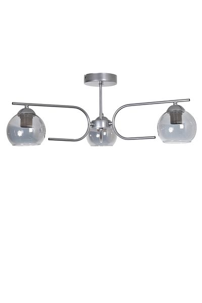 Modavize Aloha Modern Design Living Room Bedroom Kitchen Gray Color Smoked Glass 3-Piece Chandelier