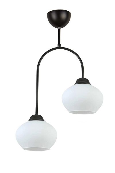 Modavize Luna Special Design - Black and White Glass 2-Piece Chandelier - Living Room Kitchen Bedroom Set