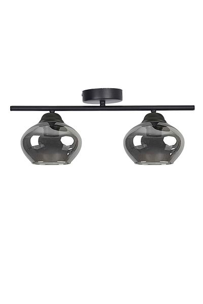 Modavize Sarnıç Modern Living Room - Black Smoke Glass 2-Piece Chandelier - Kitchen and Bedroom
