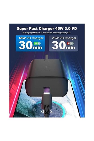 Generic 45W USB-C PD3.0 Fast Charger with Type-C Cable