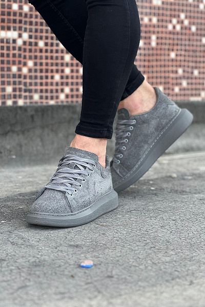 Byshoes Wagoon Wg096 Gray Suede Casual Men's Casual Shoes
